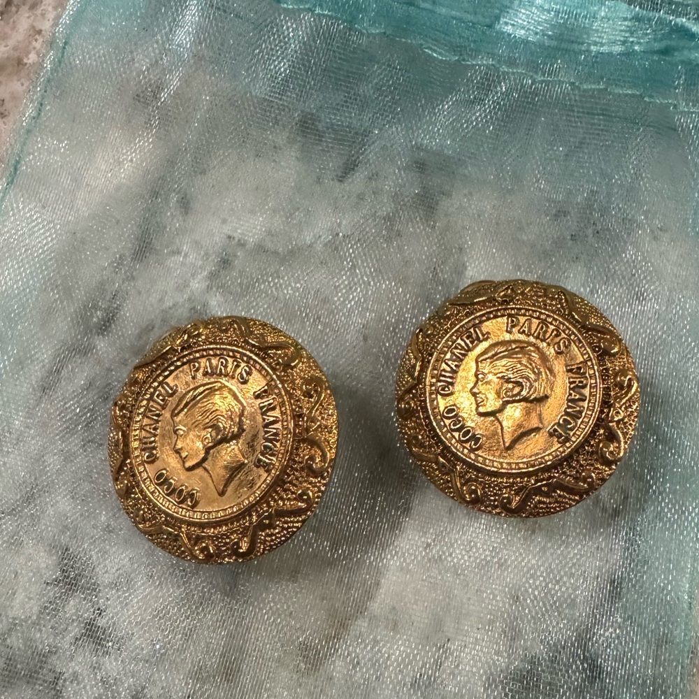 Vintage Gold Chanel Mademoiselle Earrings